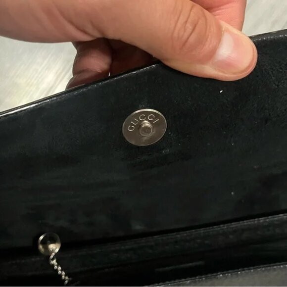 GUCCI Shoulder Bag Leather Black 001 1998 1766 Authentic - Picture 9 of 11